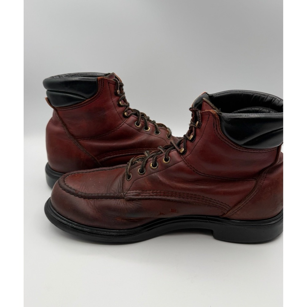 Vintage Red Wing 202 Heritage Leather Moc Toe Work Boots Brown Made USA 12 - Picture 5 of 12